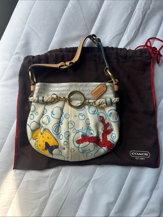 Coach Handbags - Coach Hamptons Collection Shoulder Bag with horsebit & fish and coral appliqués